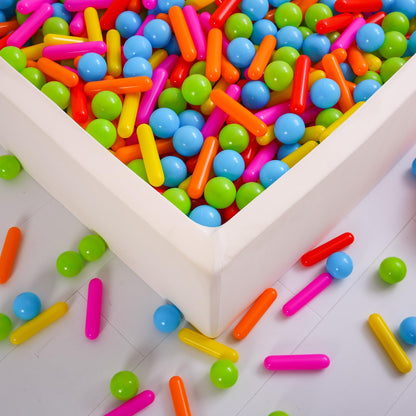 Heopeis Ball Pit Balls and Strips for Ball Pits, 50pcs Cute Plastic Star Toy Balls for Kids, Baby Toddler 1-3 Birthday, Bounce House, Play Tent, Baby Pool Water Toys, Party (Rainbow)