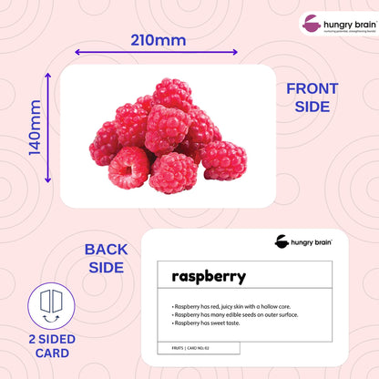 Hungry Brain Fruits Educational High Contrast Baby Flash Cards 3 Months to 6 Years | Visual Stimulation Cards | Brain Development, Montessori Early Learning for Toddlers, Infants, Preschool Kids