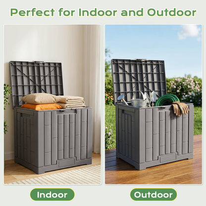 Jocoevol Deck Box 30 Gal, UV Resistant & Waterproof Outdoor Storage Box with Lock, Easy Assemble Storage Bins Container for Pool Patio Garden