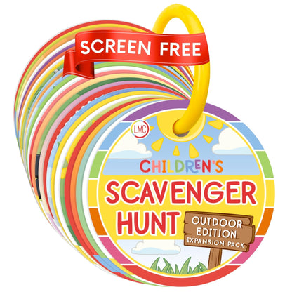 LMC Products Children's Scavenger Hunt | Toddler Activities | Games for 2, 3 Year Old's & Up | Kids Educational Scavenger Hunt Cards (Outdoor Edition - Expanded Version)