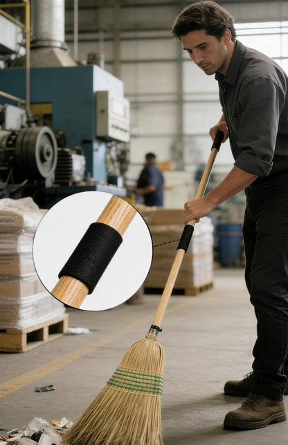 Straw Broom,Handmade Corn Broom Made from Natural Corn stalks, Outdoor Broom Equipped Wooden Handle. Natural Broom Reinforced
