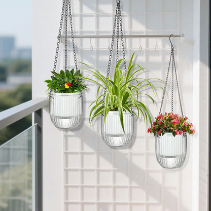 JxyHauteresce Self-Watering Hanging Planter for Indoor Plants - Easy Care, Long Lasting - Perfect for Herbs, Succulents, and More (White Transparent)