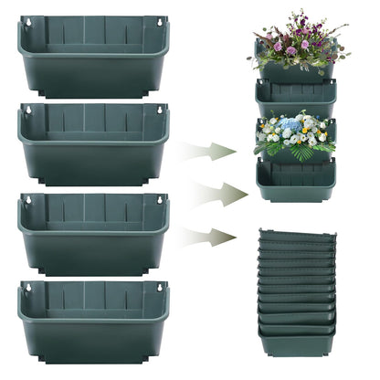 24 Pack Vertical Garden Planter,13 inch Wall Mounted Planter for Patio Indoor Outdoor Decor, Garden Self Watering Pot Balcony Plant Vegetable Fruit Herb Hanging Pocket Holder Flowerpot (Army Green)