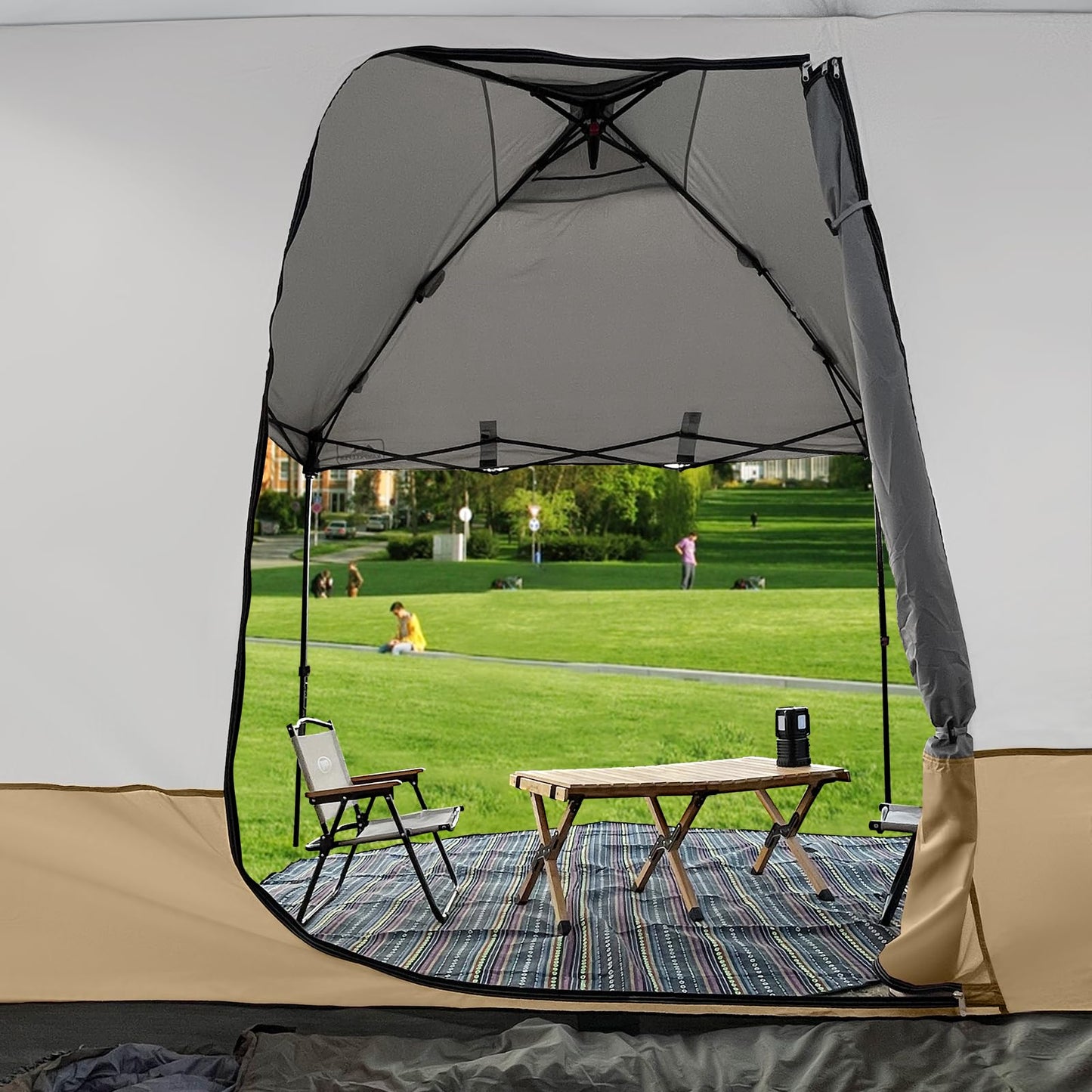 KAMPKEEPER 2 Person Canopy Side Tent, Camping Tent for 10x10 Canopies, Easy Up Cube Tents Gazebo Room with Mesh Window for Camping, Storage, Events(Canopy Not Included)