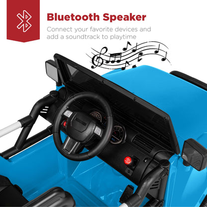 Best Choice Products Jumbo 12V Kids Electric Vehicle Toy Ride On Car with Parent Remote Control for Toddlers, Seat Harness, 65 lb Weight Capacity, Spring Suspension, 3.7 MPH Max Speed - Light Blue