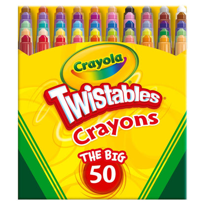 Crayola Mini Twistables Crayons for Kids (50ct), Back to School Supplies, No Peel Crayons for Coloring Books, Gift for Toddlers & Kids, Arts & Crafts, 3+