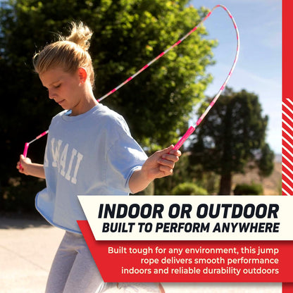 Elite Jumps Beaded Kids Exercise Jump Rope – Durable, Tangle-Free Workout Equipment | Adjustable Segmented Skipping Rope for Fun, Fitness & Outdoor Play