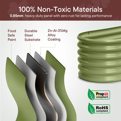 Annoell 8x2x1.5 ft Galvanized Raised Garden Bed, 18" Tall Planter for Outdoor Plants, Metal Raised Flower Bed for Herb Fruit Vegetable, Modular Garden Planter for Outside Backyard & Patio - Moss Green