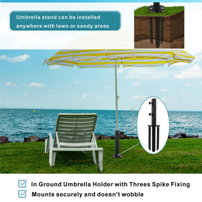 Wdwlbsm Patio Umbrella Base Stands, 3 in 1 Multifunctional Outdoor Umbrella Holder, In Ground Umbrella Base with Ground Spike Fixing,Parasol Base Mount for Concrete,Lawns,Granite