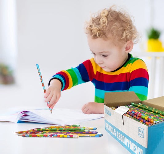 Rarlan Pencil Assortment, #2 HB, Assorted Colorful Pencils for Kids, Pre-Sharpened,Bulk Pack, 144 Count Bulk Pack