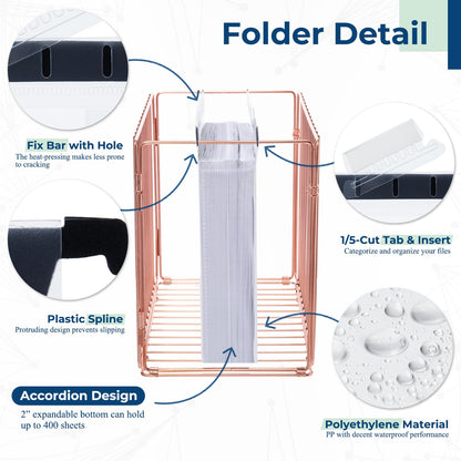 Y YOMA Plastic Extra Capacity Hanging File Folder, Letter Size, 2” Expansion, 12 Pack Clear Reinforced Expanding Hanging Folders with Tabs, Heavy Duty Waterproof Accordion for Bulky Files