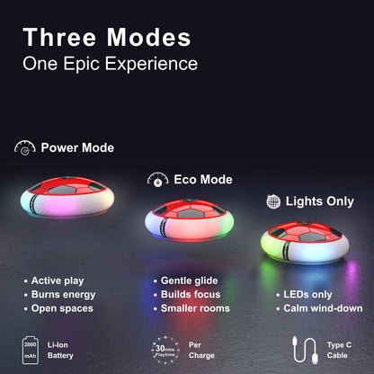 Mirana USB Rechargeable Battery Powered Hover Football Indoor Floating Hoverball Soccer Air Football Pro Original Made in India Fun Toy for Boys and Kids (Red)