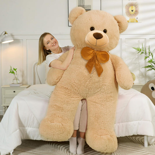 MaoGoLan Giant 59" Teddy Bear Stuffed Animal, Cuddly Large Classic Teddy Bear Plush Toy Gift for Girlfriend Boyfriend Kid, 5ft Brown Stuffed Animal for Valentines Day Birthday Gift Baby Shower Decor
