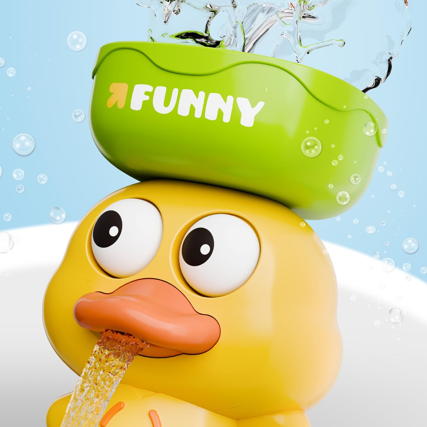 iPlay, iLearn Bath Toy for Toddlers 1-3, Baby Waterfall Duck Bathtub Toy W/ Suction Cup, Kid Bath Tub Shower Playset, Infant Bathtime Fun Birthday Summer Gifts 18 24 Month, 2-4, 3-5 Year Old Girl Boy