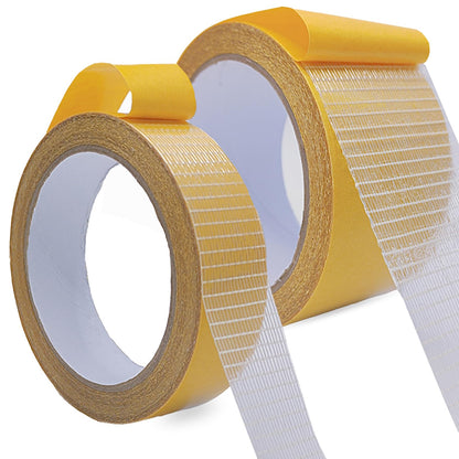 WENSSKKU Double Sided Fabric Tape Heavy Duty,Multifunctional Double Stick Carpet/Fabric Tape,1inch/2inchx33FT10m High Stickness Strong 2 Sided Tape 2 Rolls