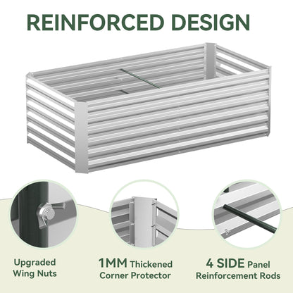 Raised Garden Bed with Self-Watering System, 6x3x2 ft Elevated Planter Boxes Outdoor with PE Cover, Galvanized Raised Beds for Gardening,Vegetables,Flowers, Backyard, Patio