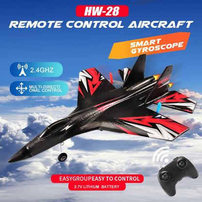 Fremego SU27 RC Plane, 2.4GHZ RC Airplane Ready to Fly Remote Control Airplane W/ 2 Batteries & 6-axis Gyro Stabilizer, 2CH RTF Hobby RC Glider for Beginners Kids Boys Girls Adults