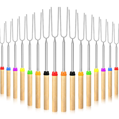 32 Inch Marshmallow Roasting Sticks Bulk, Smores Skewers for Fire Pit Kit, Hot Dog Camping Skewers Accessories Campfire Marshmellow Extendable Forks Bbq Tools Smores Sticks(20 Pack)