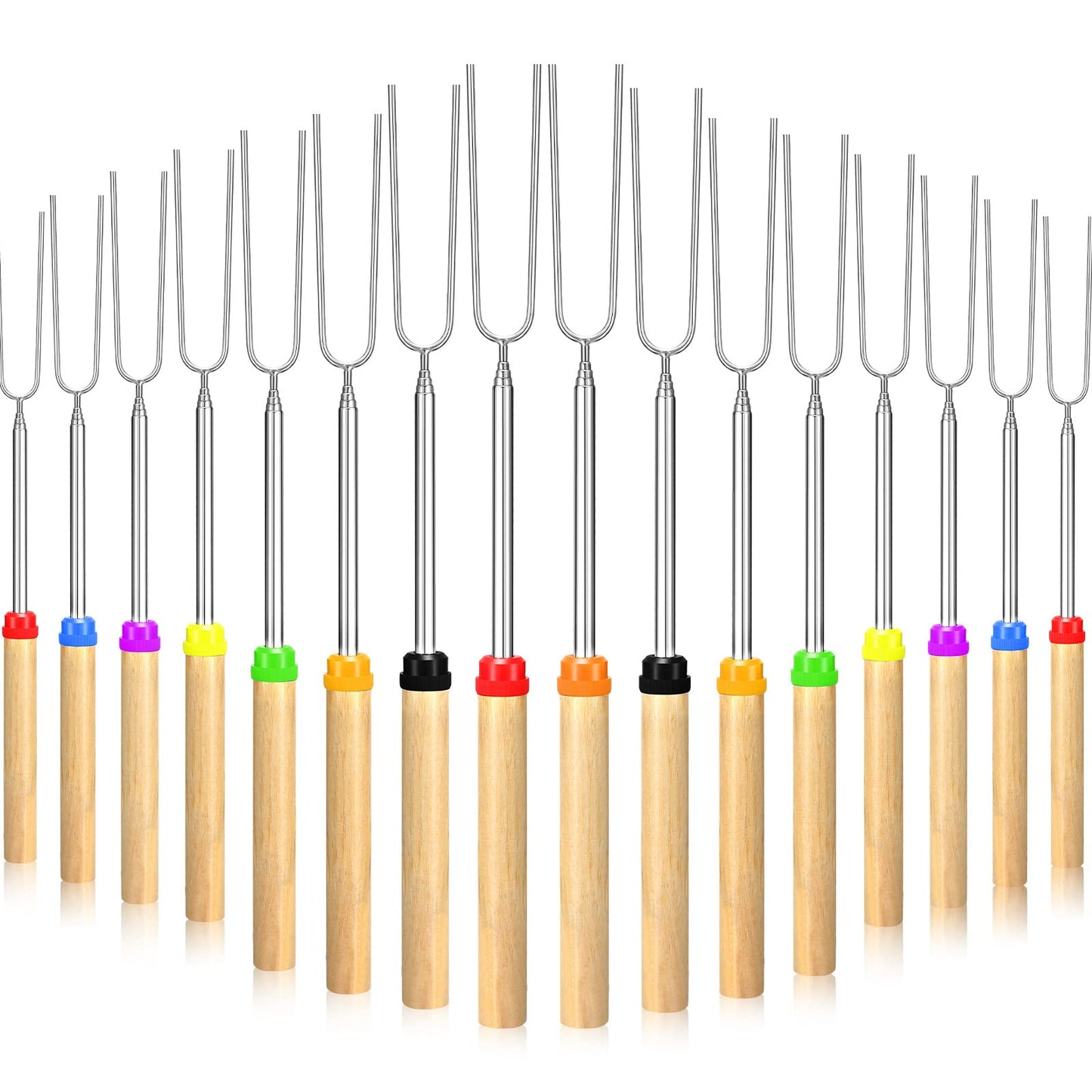 40 Pack 32 Inch Marshmallow Roasting Sticks Bulk, Smores Skewers for Fire Pit Kit, Hot Dog Camping Skewers Accessories Campfire Marshmellow Extendable Forks Bbq Tools Smores Sticks