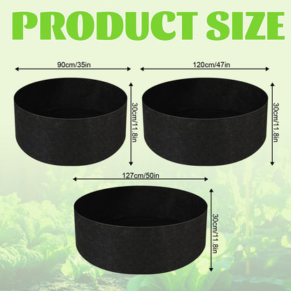 Hushee 3 Pack Plant Grow Bags 50/95/100 Gallon Large Round Grow Bags Raised Garden Beds Planters Pots Heavy Duty Fabric Cloth Black for Garden Flowers Vegetable Herbs Plants Outdoor Containers Favors