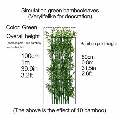 Artificial Green Bamboo Plant Balcony Privacy Screen Plants Privacy Fence for Outdoor Garden Terrace Courtyard Entrance(100cm/3.3ft)