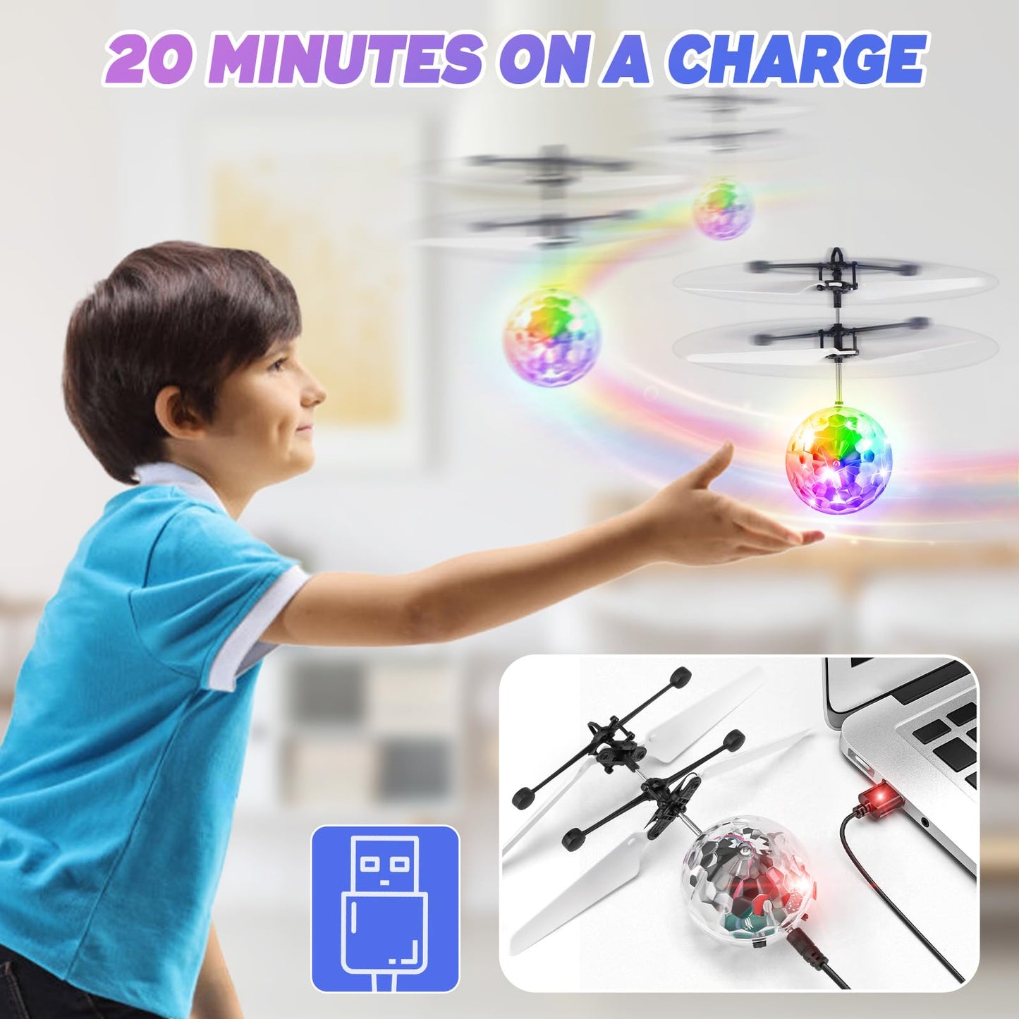 Ocditikl Flying Orb Ball, Rechargeable Flying Ball Toy with Remote, Light Up Orbiter Indoor Outdoor Christmas Toys Gifts for Birthday Boys Girls Ages 6 7 8 9 10+ Year Old