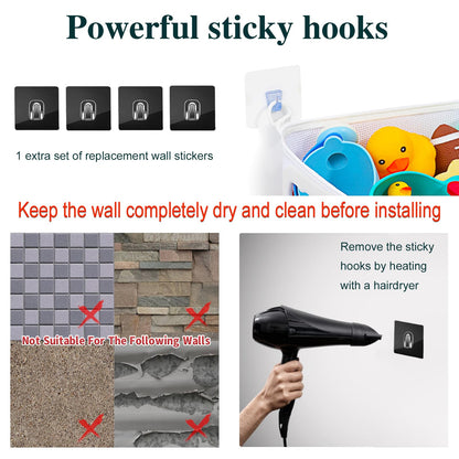 Austion Quick-Fetch Way Mesh Bath Toy Holder, Wide Opening and Large Capacity Bath tub Toy Storage for Easy Access to Toys, Space-Saving Wall-Mounted Bath Toy Organizer, Quick Dry Bathtub Toy Holder