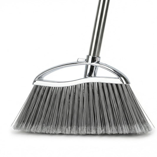 GLOYY Outdoor Stiff Bristles Angle Broom Heavy Duty Sweeping Patio Broom with Long Handle for Garage Garden Commercial and Industrial