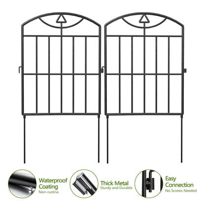 Garden Fence 17in (H) x21ft (L), 20 Pack Rustproof Metal No Dig Animal Barrier, Decorative Garden Border Fence Panels, for Dogs, Flower Bed, Patio