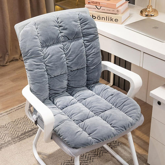 GKWW Desk Chair Cushion Non-Slip Rocking Seat Cushion Office Chair Pad Dorm Seat Cushion with High Back Support Soft Seat Pad with Ties for Office Car Home Dining Room Kitchen