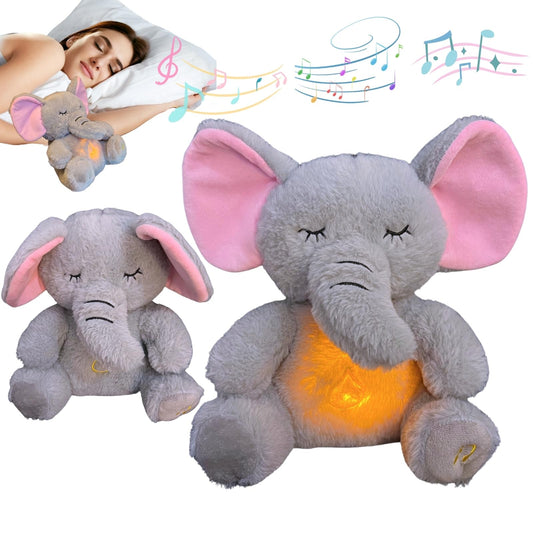 JULIDREAM Anxiety Relief Koala Elephant, Breathing Teddy Anxiety Bear with Calming Music, Lights, Sleeping Otter Plush, Soothing Elephant for Adults & Kids, Stress Relief Stuffed Animal