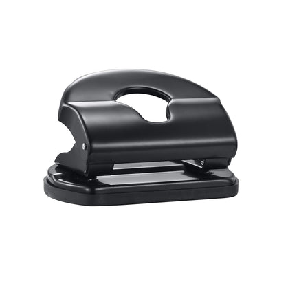 2 Hole Punch Paper Hole Puncher, 10 Sheets Capacity, Without Alignment Guide, Simple Packaging, Black