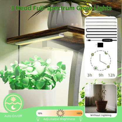 Gavnglin 53" Plant Stand Indoor with Grow Lights, 10-Tier Space-Saving Plant Shelf for Small Apartments, Lighted Indoor Plant Growing Display Rack for Living Room, Balcony & Bedroom