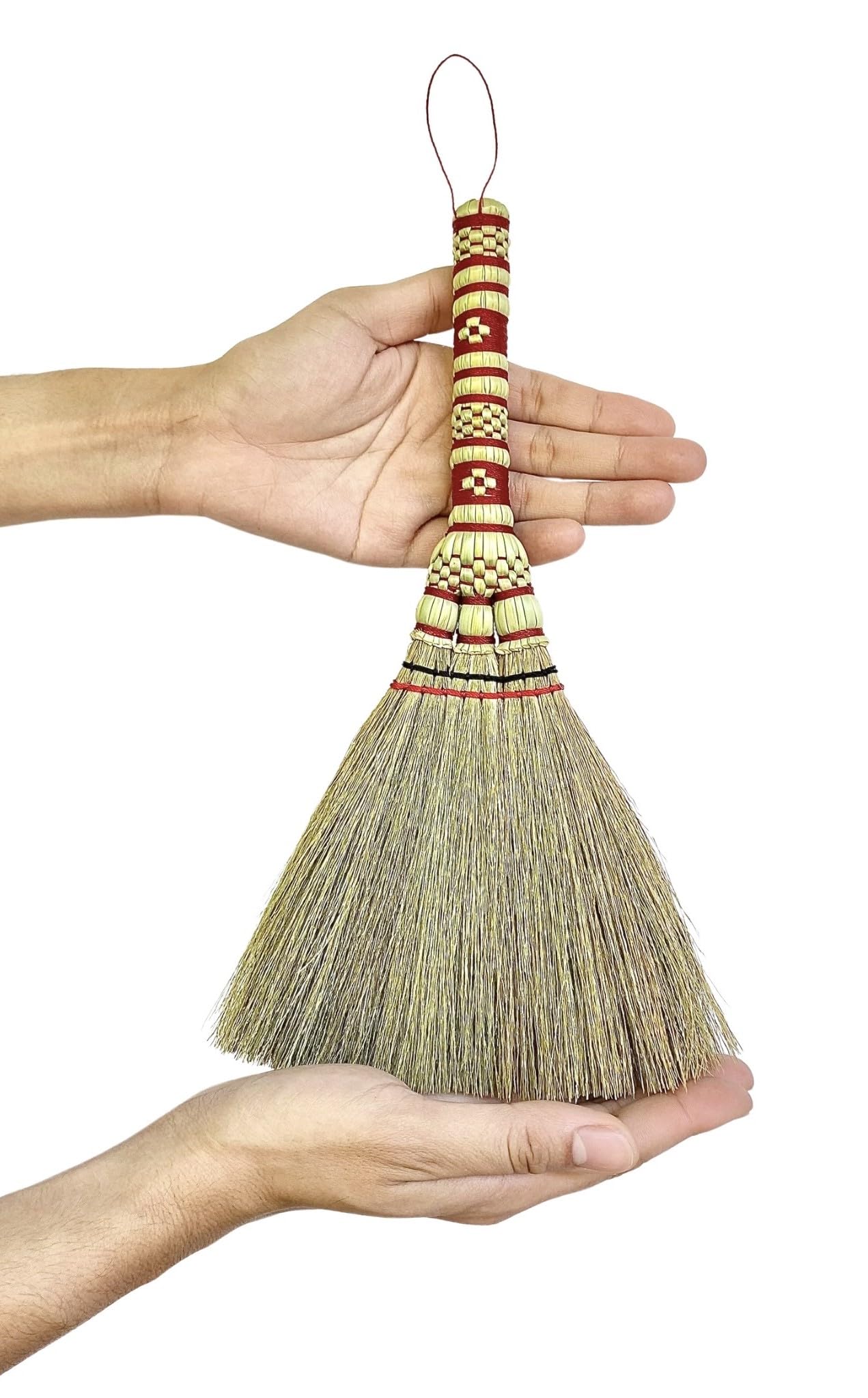 2 Piece Small Whisk Broom Handheld Brush Whisks Away Dust, Dirt & Debris Brush Hanger for Easy Storage Perfect for Indor Outdoor and Car - Short of Asian Whisk Broom (staw soft broom)