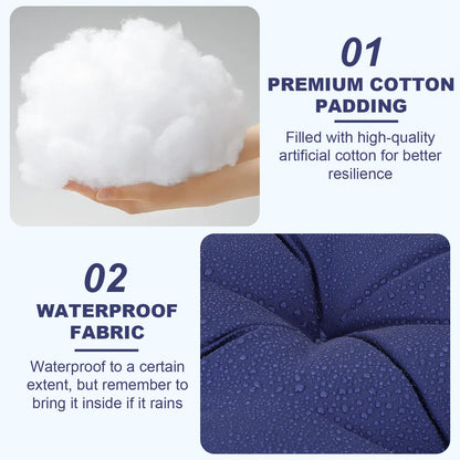 EverPine Outdoor Swing Cushion Replacement Patio Bench Cushion Waterproof Thick Seat Pad for Porch Swing Daybed Garden Sofa Furniture (Navy Blue)