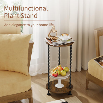 YINMIT Plant Stand Indoor, 2 Tier Small Plant Stand, 23" Tall Metal Spindle Poles Plant Stands, Corner Flower Pot Stand, Plant Tables Indoor, Planter Pot Holder for Balcony Garden Patio Living Room