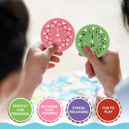 Math Fidget Spinners,Educational Math Fact Fidget Spinners,Stimmers&Fidgeters,Math Games Toy Gift for School-Age Kids，Kindergarten,Pupil,Preschool Children(18pcs Add,Sub,Mult,Div)