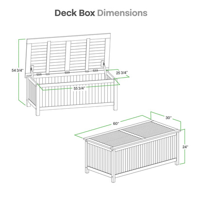 Cambridge Casual Arie 60-Inch Teak Outdoor Deck Box Storage Chest, Weather-Resistant Patio Organizer with Soft-Close Lid for Pool, Garden & Backyard