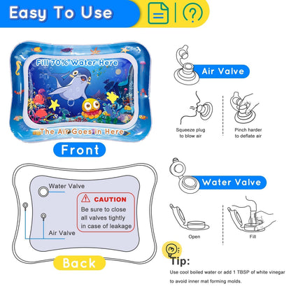 Infinno Tummy Time Mat Sensory Water Mat for Babies, Baby Toys for 3 6 9 12 Months Boys and Girls, Great Gift Idea of Baby Stuffs…