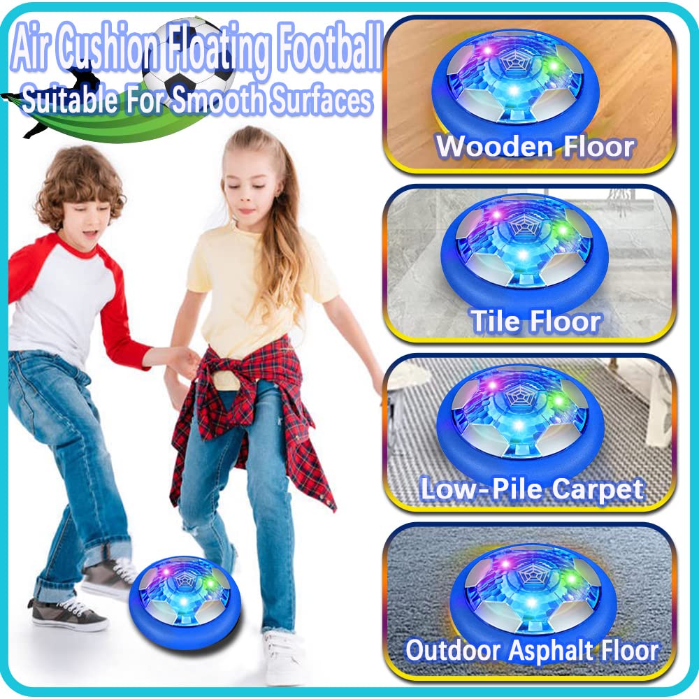 JRD&BS WINLAir Floating Hover Soccer with LED Lights - Battery Powered Football Toy with Soft Foam Bumper for Indoor/Outdoor Play, Exciting Gift for Kids & Teens Ages 3-16