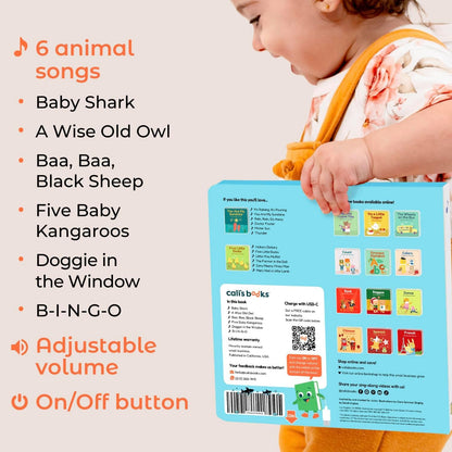 Cali's Books Baby Shark Music Book for Toddlers 1-3 Years Old - Animal Songs Musical Books, Interactive Baby Sound Book, Singing Toy for Children Girls, Learning Song Toys for Toddler Boys