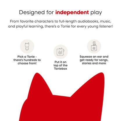 Toniebox 2 Audio Player Starter Set for Kids 1+ with Playtime Puppy - Sunset Red