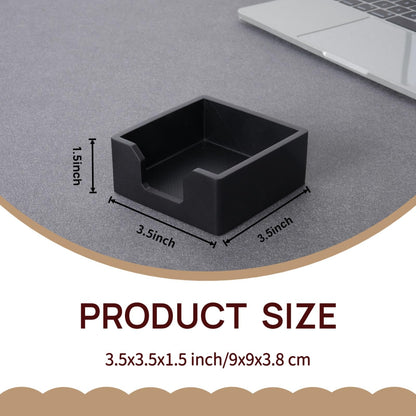 BAOHD Concrete Sticky Note Holder for 3x3 Inch Post Note - Cement Self-Stick Note Memo Pad Holder, Post Notepad Dispenser Organizer, Modern Desk Accessory for Office & Home, Black