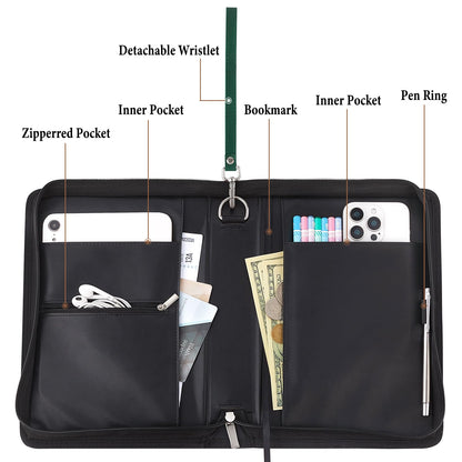 Bible Cover Case for Women and Men, PU Leather Bible Bag Bible Study Supplies Accessories with Detachable Wrist Strap