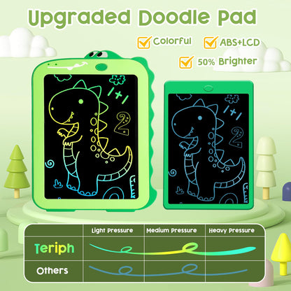 Teriph LCD Writing Tablet for Kids, Colorful Toddlers Toys Drawing Board, Educational Kid Toys, Doodle Pad Dinosaur Toy for 3 4 5 6 7 8 Year Old Boys Girls Birthday Party Xmas,8.5inch & Green