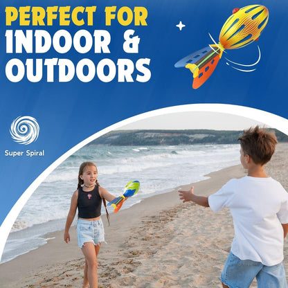 Liberty Imports 3 Pack Whistling Foam Footballs with Tail – Pocket Missile Rocket Football Toy Set for Kids – Aero Howling Sports Flyers for Outdoor Games, Backyard Play, Beach