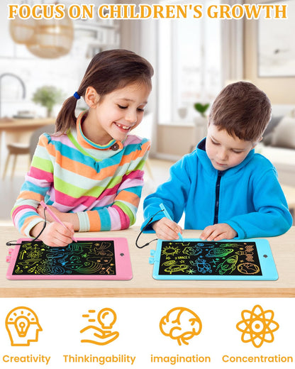 SplashNSpray Writing Tablet, 2pack LCD Drawing Tablet for Kids, Colorful Toddler Doodle Board, Erasable Reusable Electronic Drawing Pads, Educational and Learning Toy for 3+ Years Old Kids 8.5inch