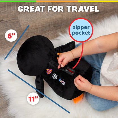 Buckle Toy - Blizzard Penguin Stuffed Animal - Montessori Learning Activity Toy - Develop Motor Skills and Problem Solving - Counting and Color Recognition - Kids Airplane Travel Accessories