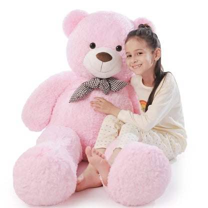 Poutmac Big Pink Teddy Bear 4Ft Giant Stuffed Animal Plush Toy for Girlfriend Women Kids for Valentines Christmas Birthday