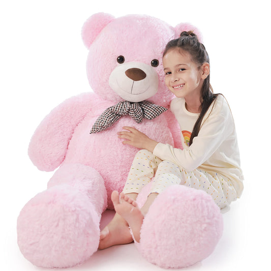 Poutmac Big Pink Teddy Bear 4Ft Giant Stuffed Animal Plush Toy for Girlfriend Women Kids for Valentines Christmas Birthday